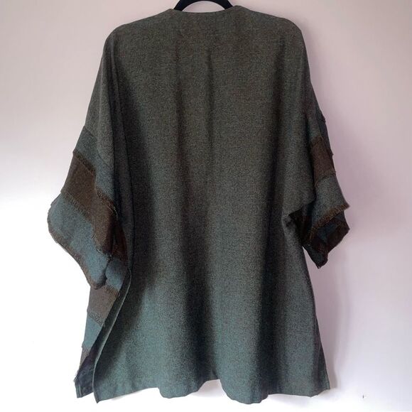 IC Connie K Size M Striped Kimono Longline Cardigan Lagenlook Artsy - Picture 6 of 8